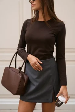 More'moi Bluzka Vicky Long Chocolate