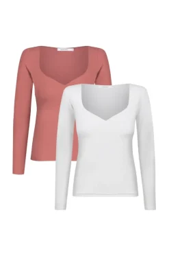 More'moi 2-Pack Bluzka Amore Marsala and Milky