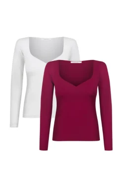 More'moi 2-Pack Bluzka Amore Milky and Burgundy