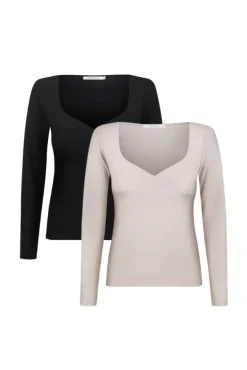More'moi 2-Pack Bluzka Amore Oat and Black