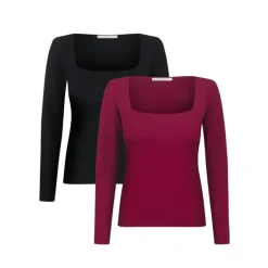 More'moi 2-Pack Bluzka Joy Black and Burgundy