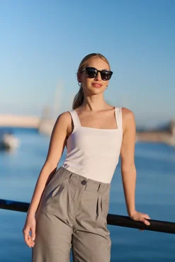 More'moi 3-Pack Top Caro Black, Milky and Sand