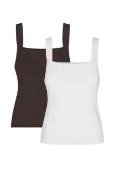 More'moi 2-Pack Top Caro Milky and Dark Mocha