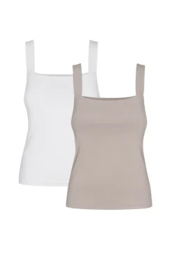 More'moi 2-Pack Top Caro Milky and Sand