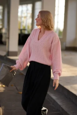 More'moi Sweter Madeline Peony Pink