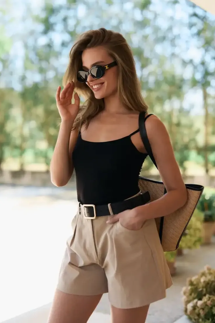 More'moi Top Blanca Black